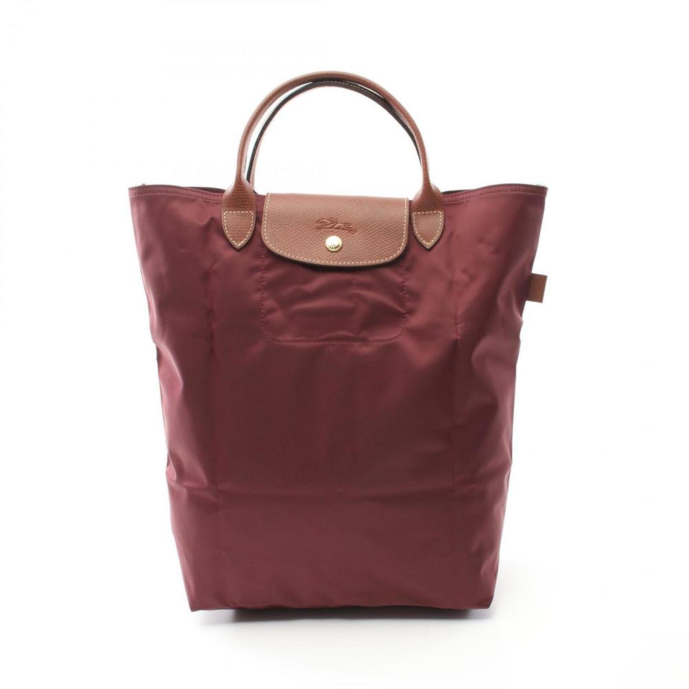 Longchamp Le Pliage Original M Tote Bag Nylon Leather Women's Bordeaux Brown - Picture 2 of 5